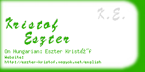 kristof eszter business card